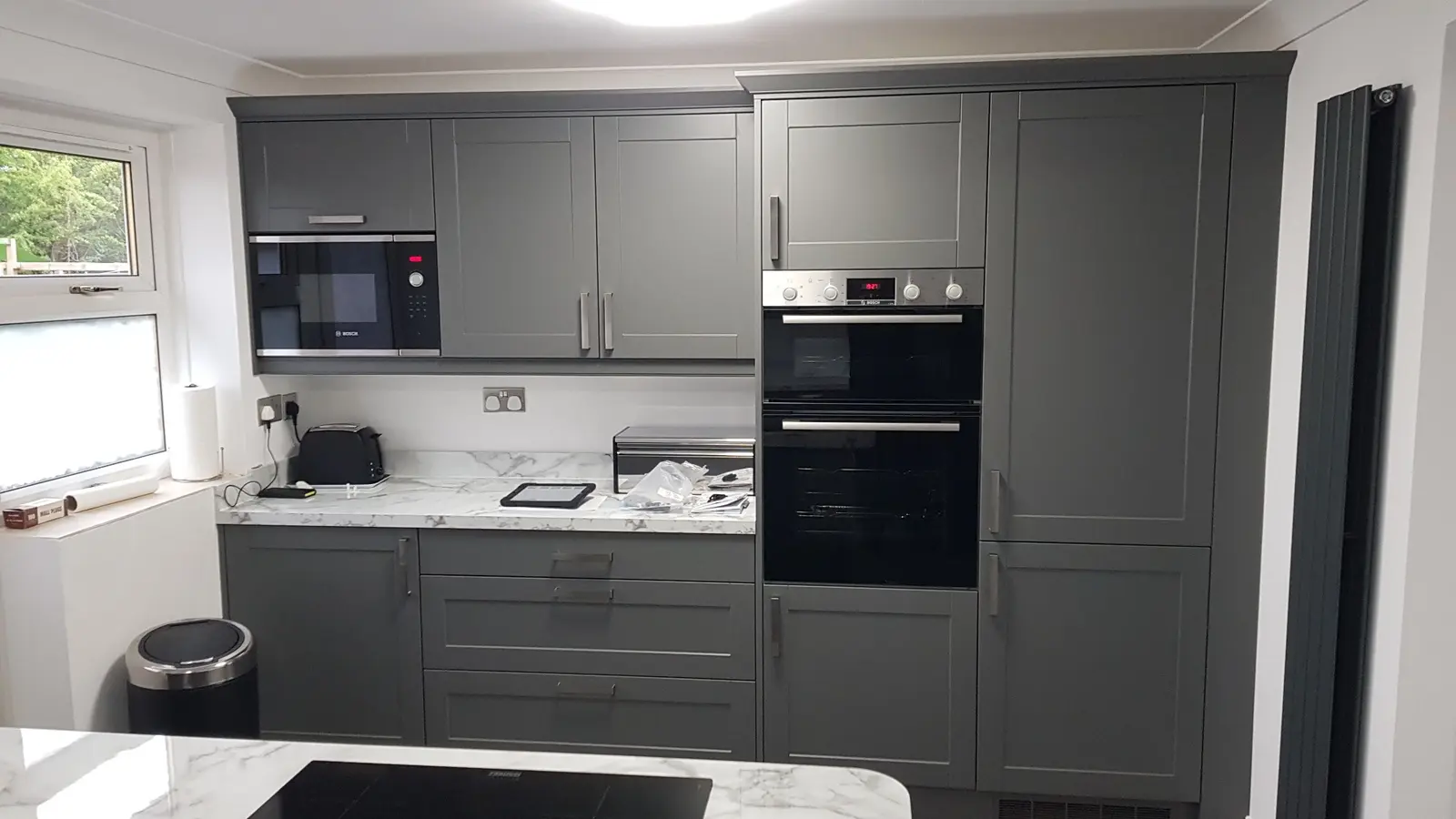 Finished appliance wall in York kitchen