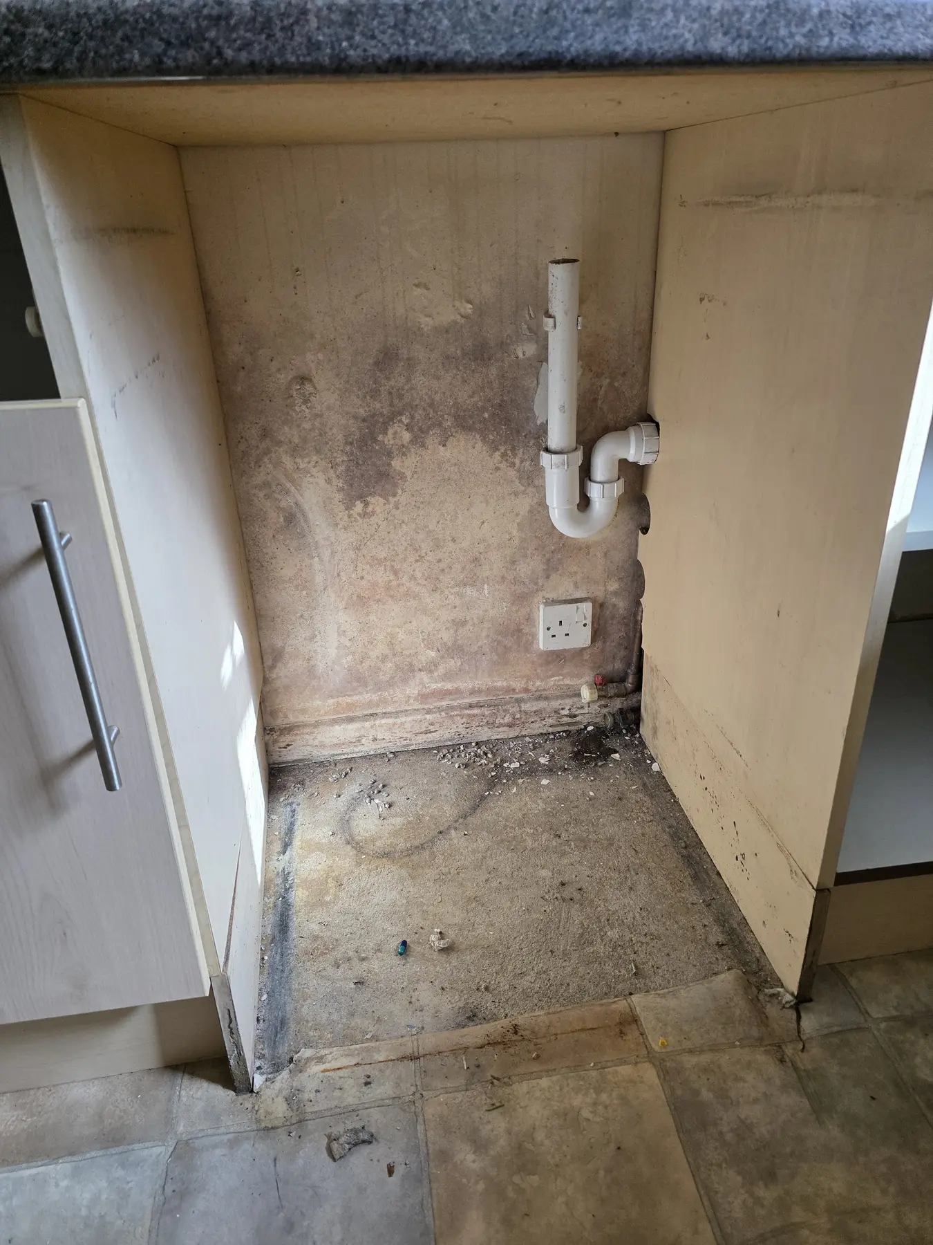 Kitchen stripped for renovation