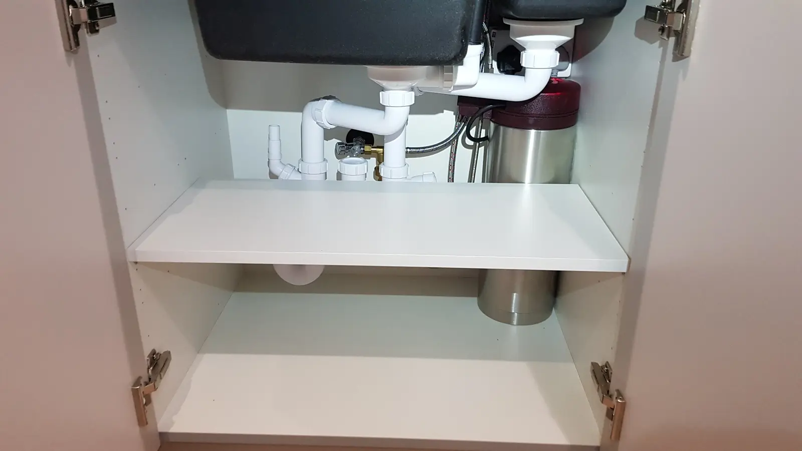 Cabinet plumbing finish